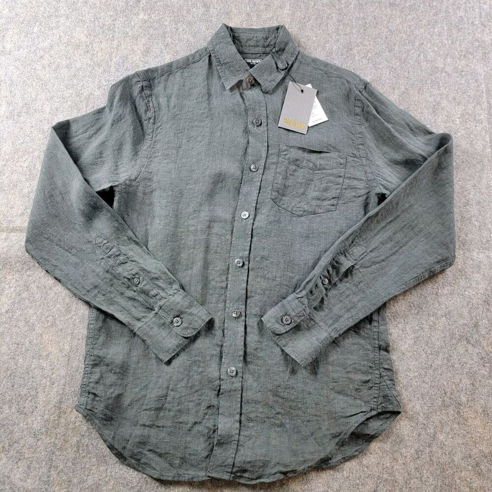 Todd Snyder Linen Button Down Shirt size XS Grey